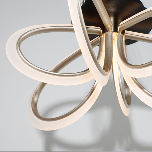 Contemporary Acrylic Ceiling Light with Floral Design Six Heads 3000K