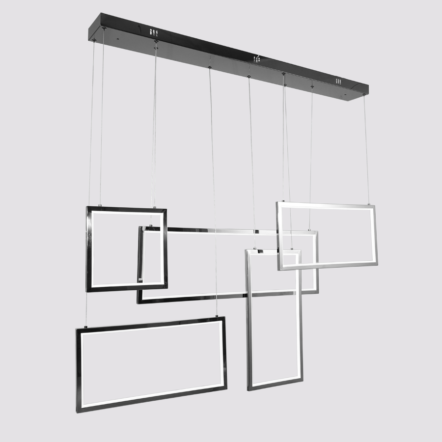 Large Rectangular Combination Stainless Steel Chandelier 3000K/4000K/6000K