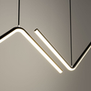 LED Double Linear Wave Aluminum Dinning Room Pendant Lamp Black Color MT-LD267-BK