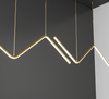 LED Double Linear Wave Aluminum Dinning Room Pendant Lamp Gold Color MT-LD267-GD