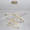 LED Aluminum Acrylic Circle Round Ring Pendant Light Four Tiers Bright From Two Sizes