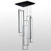 LED Aluminum Pendant Light Big Stair Chandelier Black Color
