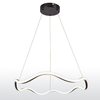 Aluminum Wave shaped LED Pendant Light Bright From Both Sides Black Color MT-LD2306-M