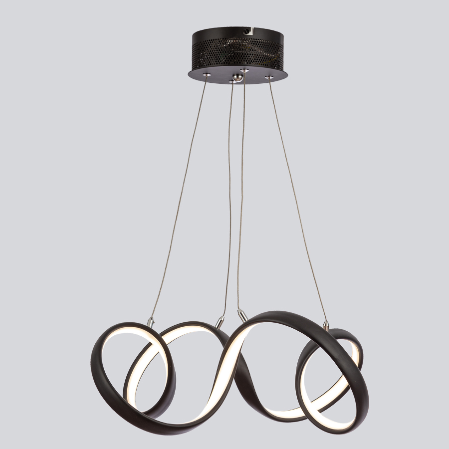 Modern LED Curved Wave Aluminum Light For Indoor Use Black Color 3000K