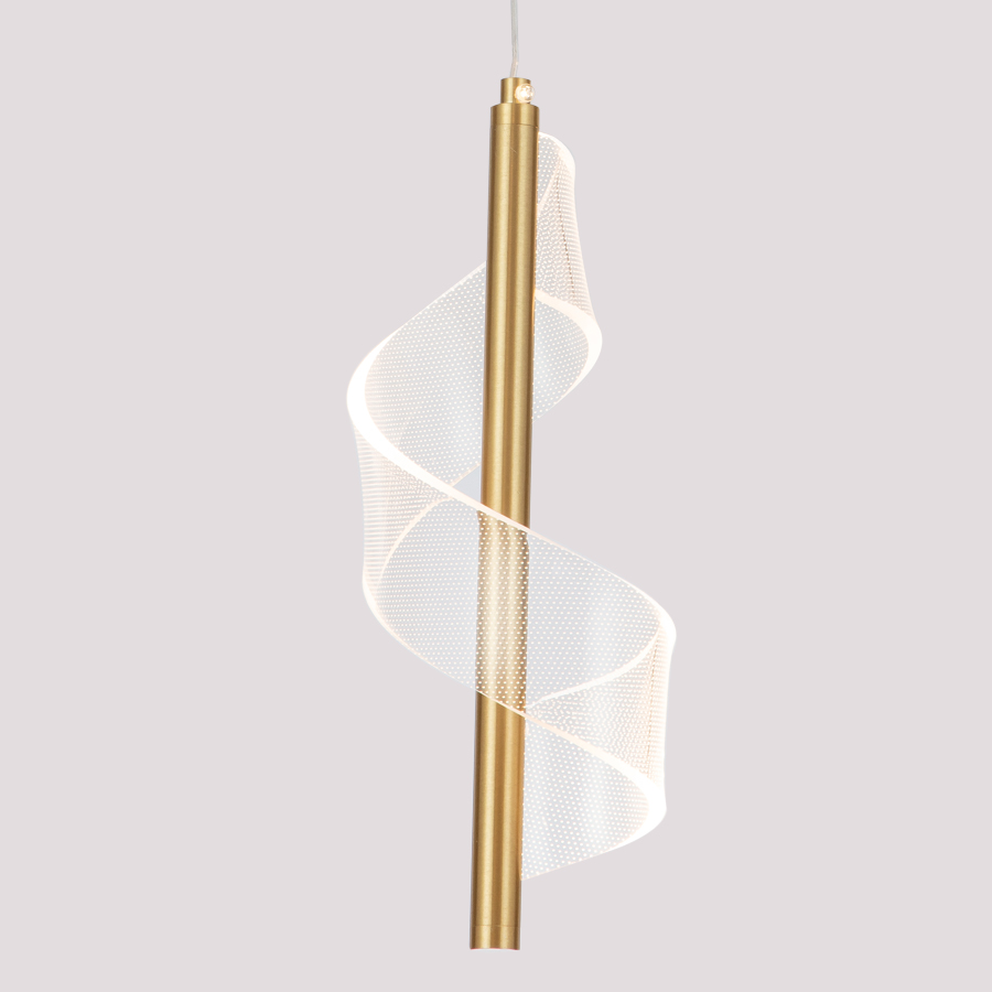 Spiral Acrylic LED Aluminum Small Pendant Light