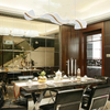 Big LED Wave Aluminum Acrylic Suspended Pendant Light 3000K Chandelier
