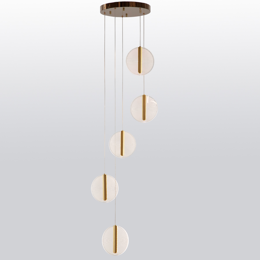 LED Acrylic High Brightness Pendant Light 5 Heads For Home Dec