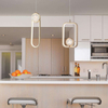 LED Aluminum Crystal Small Creative Oval Pendant Light Bedside Pendant Lamp