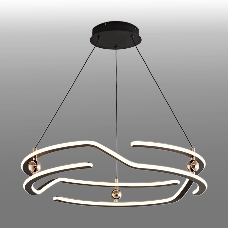 LED Aluminum Ring Pendant Light Circular Chandelier For Indoor Use