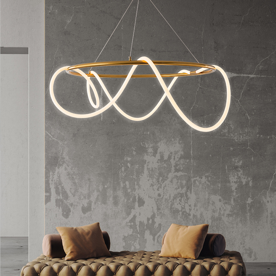 Round Silicone LED Light Fixture - Flexible, Contemporary Design Middle Size