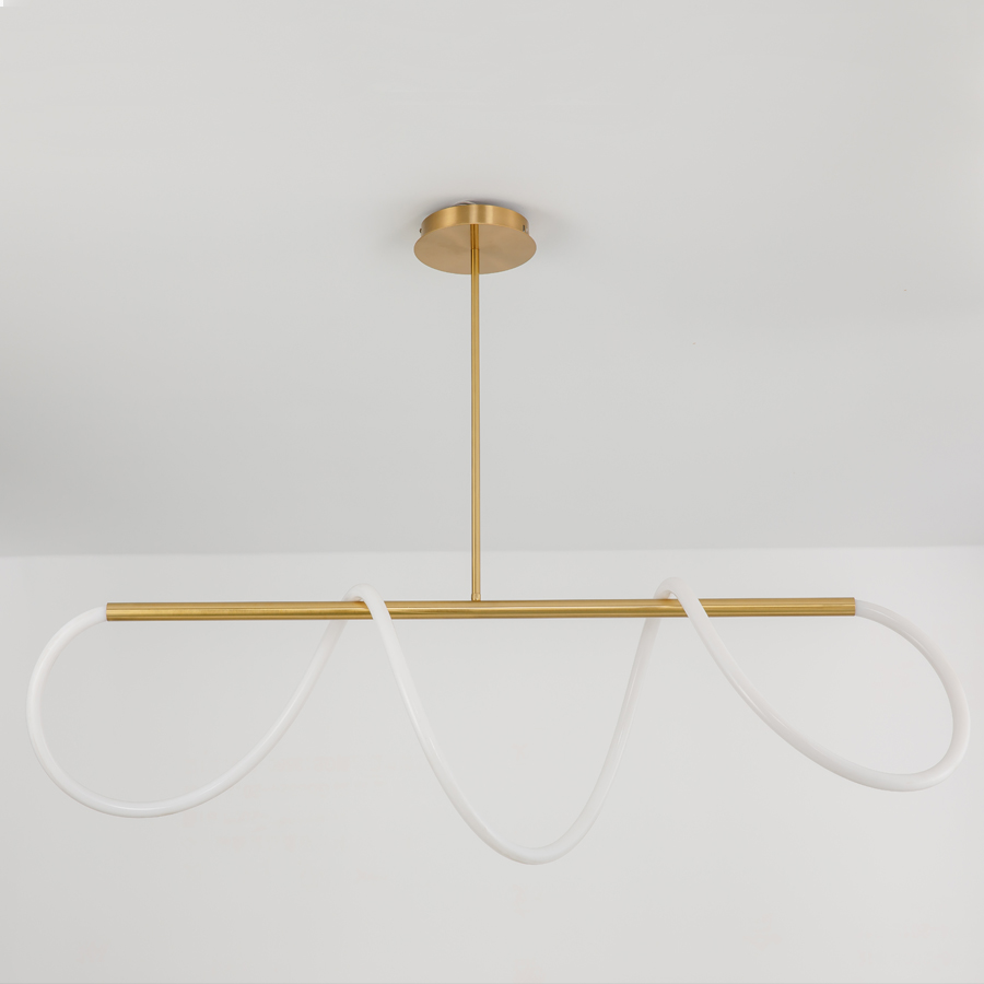  LED Horizontal Metal Flexible Silicone Pendant Light 