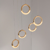  Acrylic Rings Suspended Pendant Light Chandelier For Staircase Decor