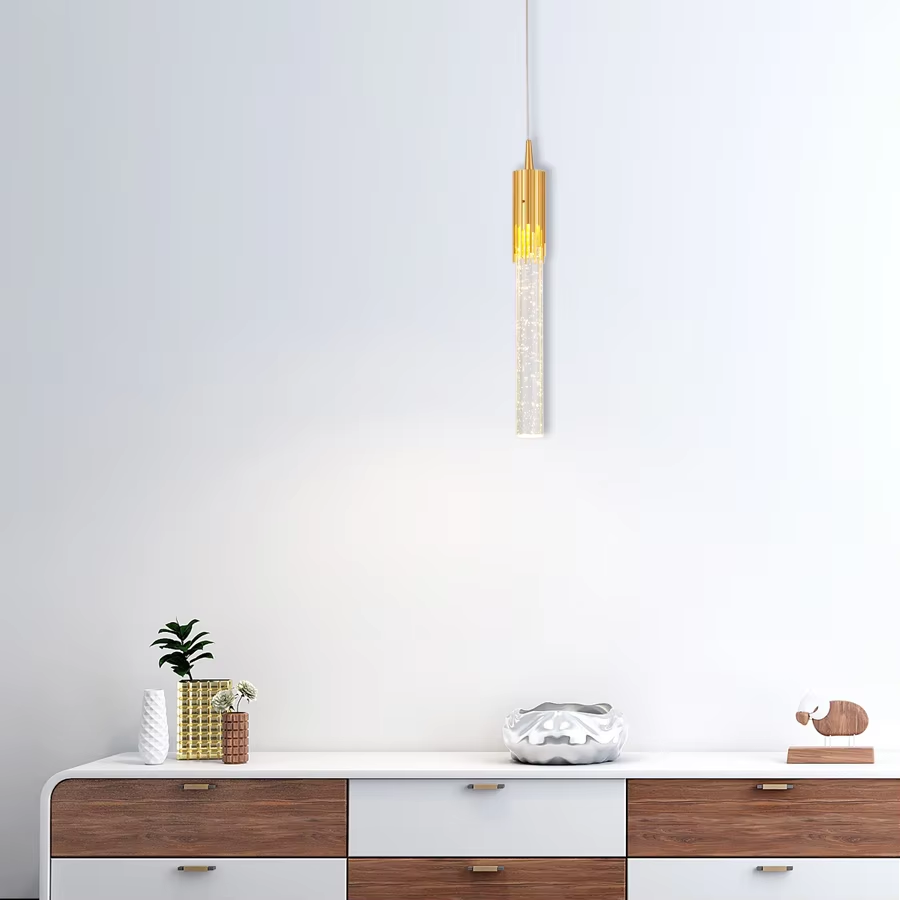 Elegant Mini Crystal Rod Pendant Light Indoor Decorative Fixture Perfect For Home Styling