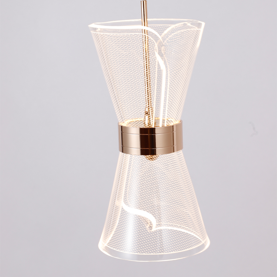 LED Acrylic Spiral Aluminum Small Pendant Light 3000K For Home Decor