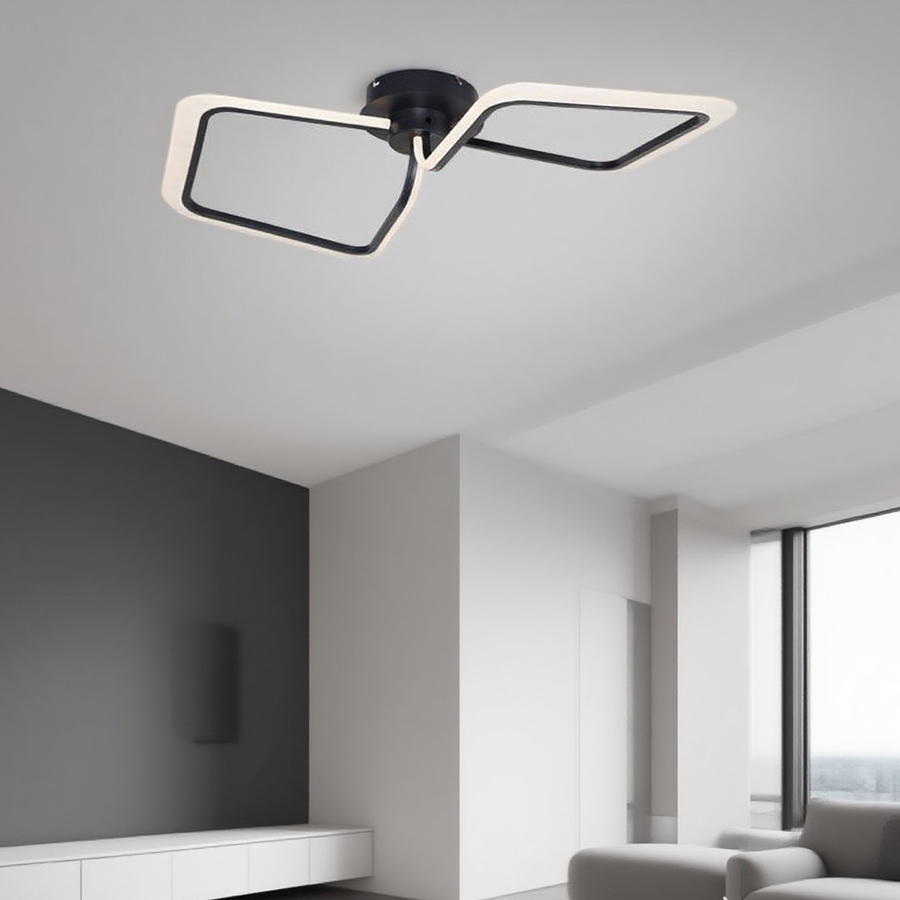 Artistic Design Combination LED Ceiling Lamp Black Color 3000K