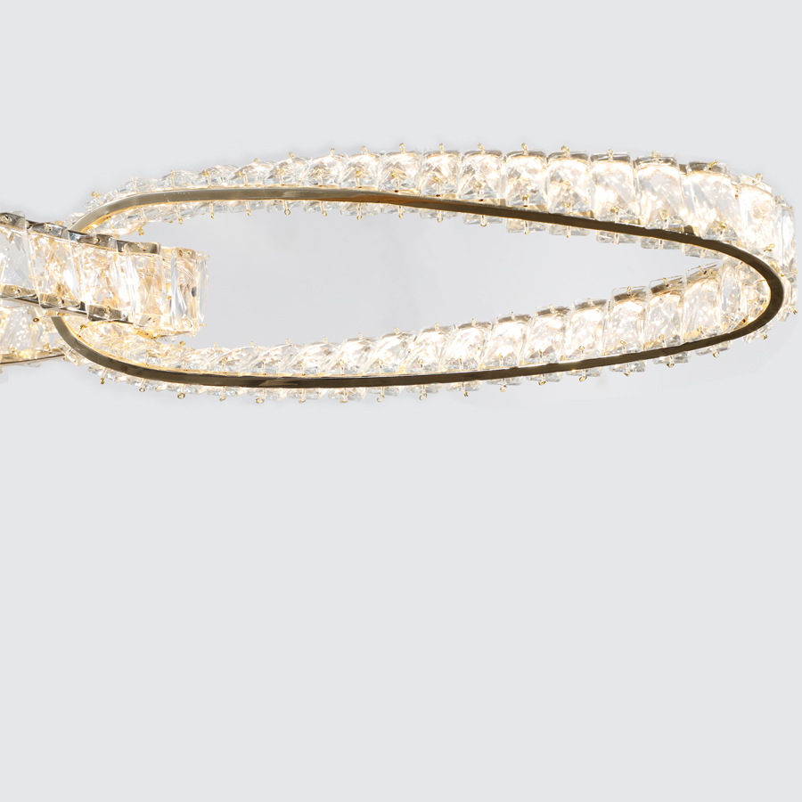 Grand Crystal LED Chandelier Curved Elegance Ideal For Spacious Interiors