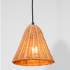 Handwoven Rattan Bell-Shaped Pendant Light Vintage Rustic Decor
