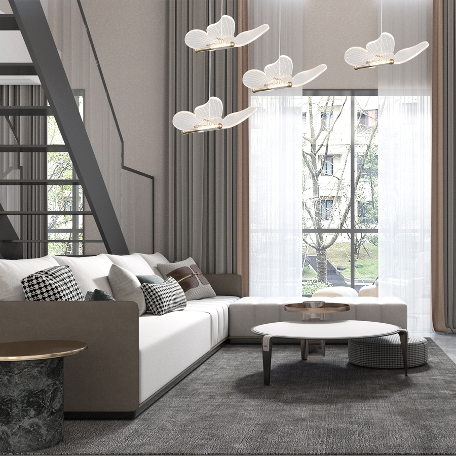 Acrylic Butterfly Small Hanging Lamp LED Pendant Light For Indoor Home Usd