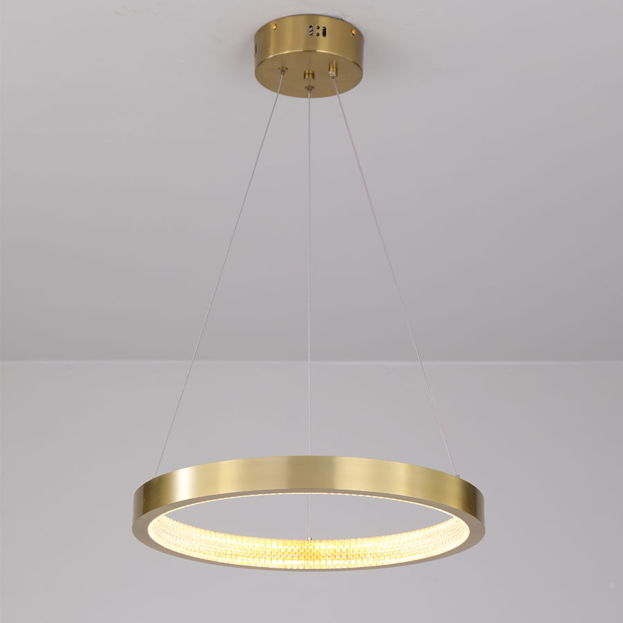 LED Aluminum Acrylic Circle Round Ring Pendant Light One Tier