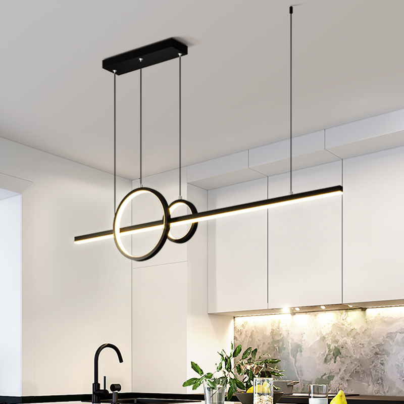 LED Aluminum Dinning Room Pendant Lamp Black Color MT-LD1140-BK