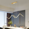 LED Double Linear Wave Aluminum Dinning Room Pendant Lamp Gold Color MT-LD267-GD