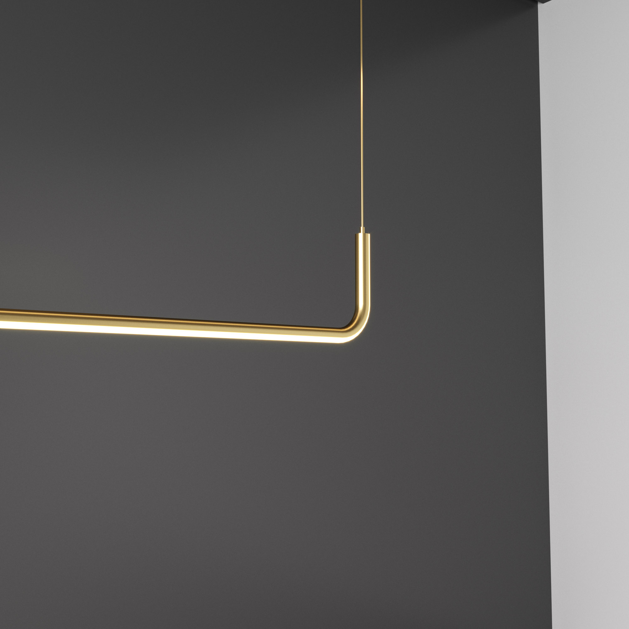 LED Single Linear Dinning Room Pendant Lamp Gold Color MT-LD2209-1GD