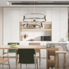 LED Artistic Lamp Aluminum Pendant Light Two Tiers Round Shape MT-LD22010-2BK