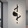 Modern Artistic LED S-Shaped & Spiral Aluminum Wall Light Bedside Wall Lamp Black Color