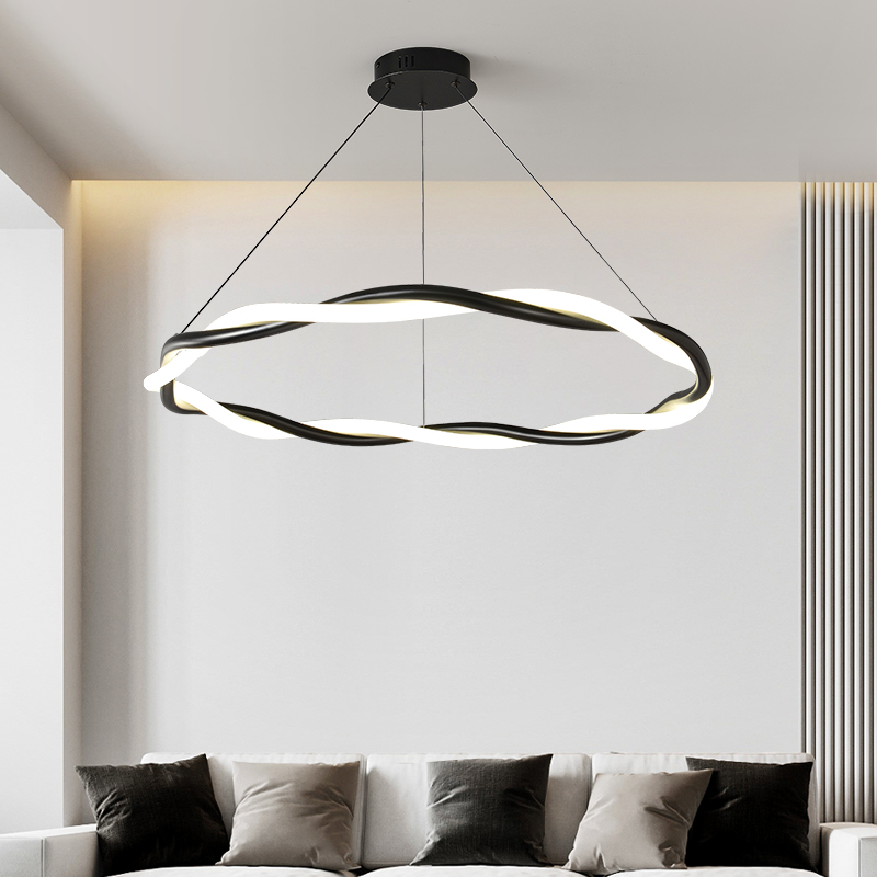 Modern LED Metal Silicone Twist Braided Pendant Light Middle SizeFor Indoor Decor