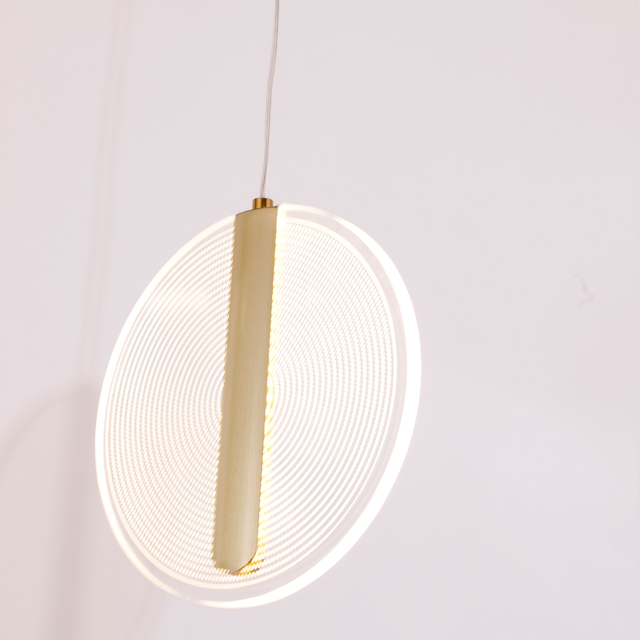 Small LED Round Transparent Acrylic Pendant Light For Bedroom Use