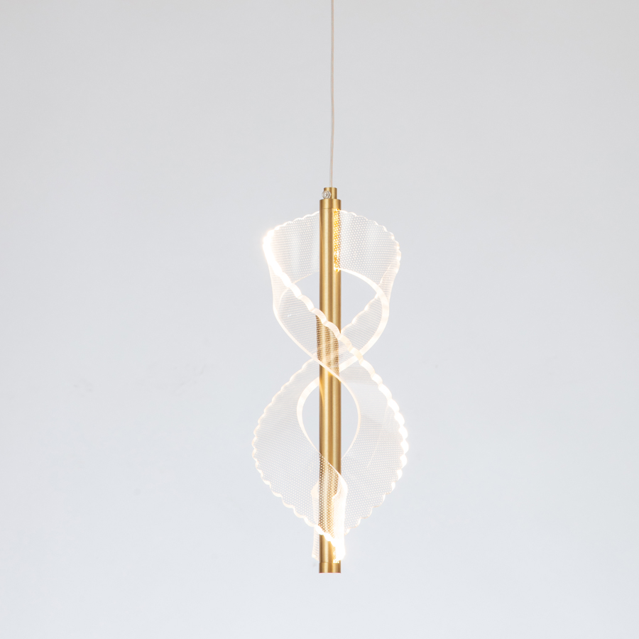 Double Helix Acrylic LED Aluminum Small Pendant Light For Home Dec