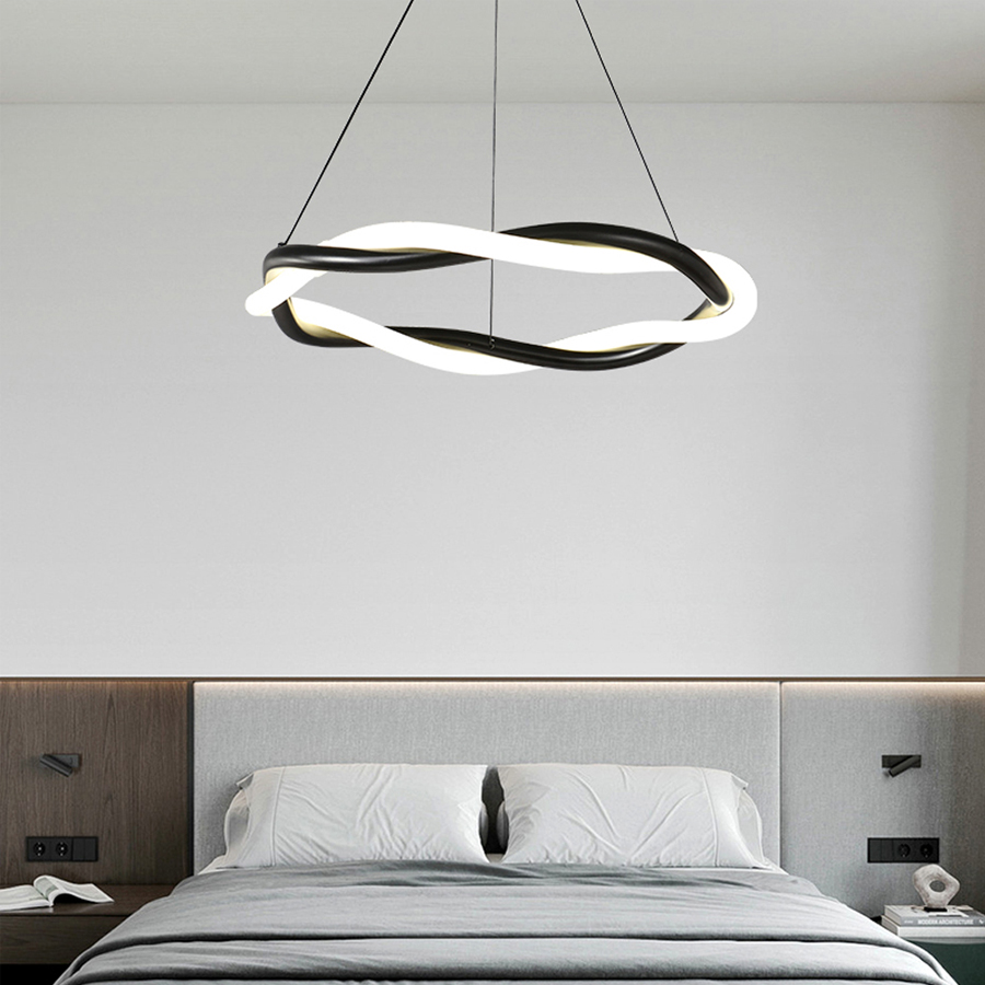 Modern LED Metal Silicone Twist Braided Pendant Light For Indoor Decor