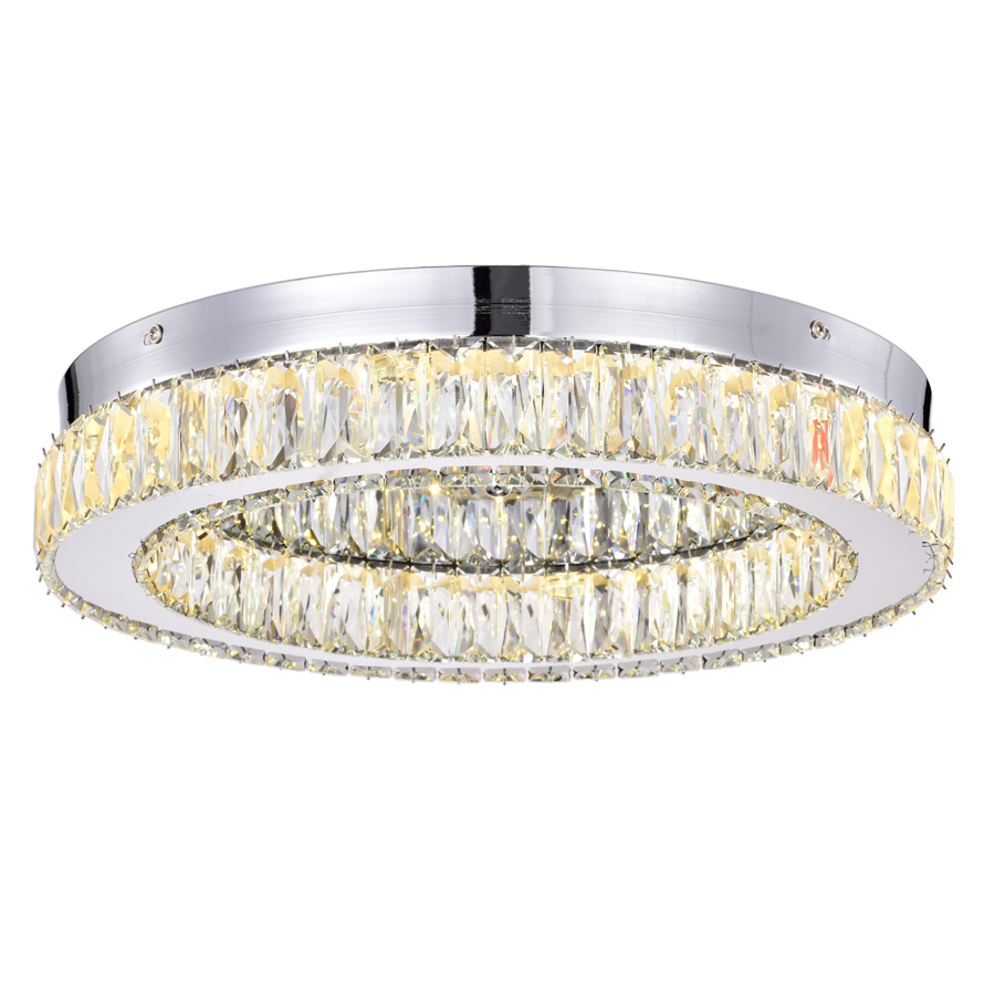 Modern LED Ceiling Lamp Crystal Accents Round Bright Light For Indoor Decor