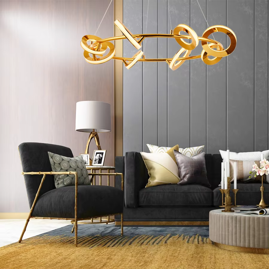 Stylish Circular Metal LED Pendant Light for Contemporary Spaces