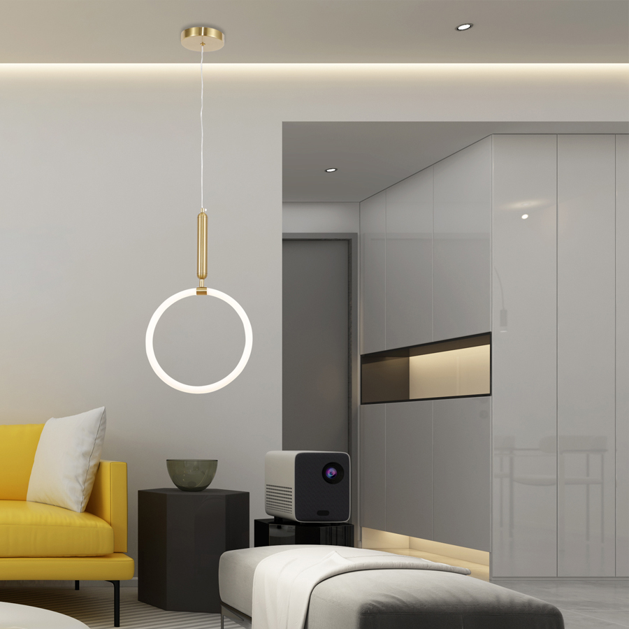 Contemporary Silicone Acrylic LED Pendant Light, Mid-Size, Energy Efficient