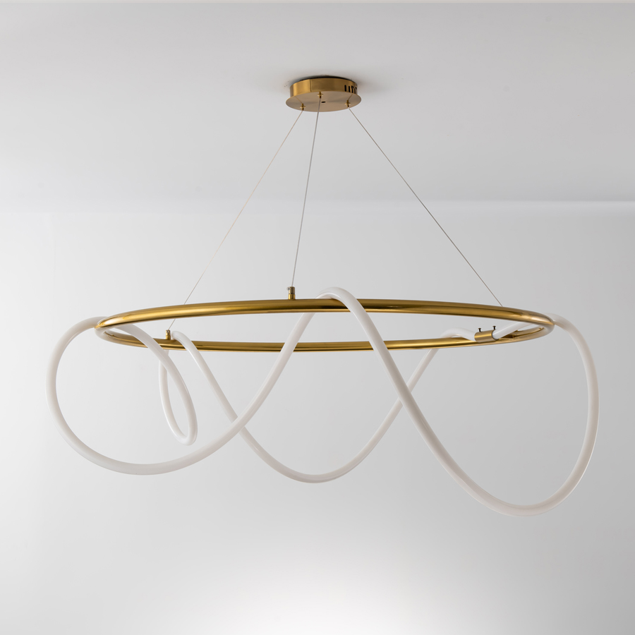 Round Silicone LED Light Fixture - Flexible, Contemporary Design Middle Size