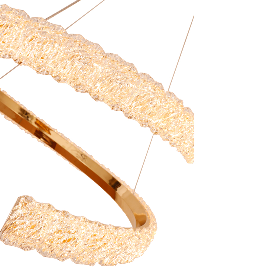 LED S-Shaped Design Transparent Acrylic Chandelier 3000K For Indoor Decor