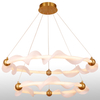 Round Circle Mesh Fabric Silicone LED Pendant Chandelier Two Tiers For Living Room