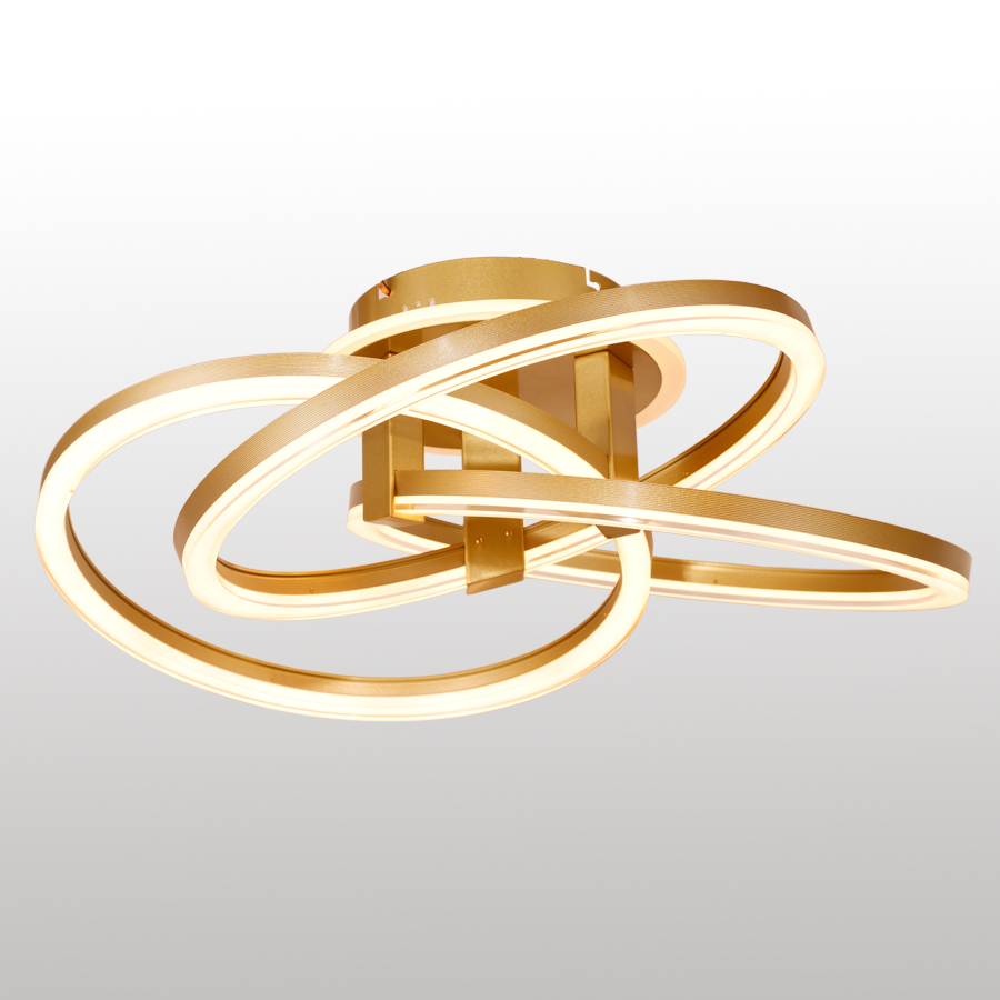 Artistic Modern Intertwined Transparent Acrylic Rings Ceiling Light For Indoor Decor