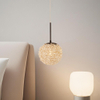Small Crystal Ball Shaped Pendant Light Warm Glow Irregular Shape for Bedside