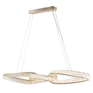 Grand Crystal LED Chandelier Curved Elegance Ideal For Spacious Interiors