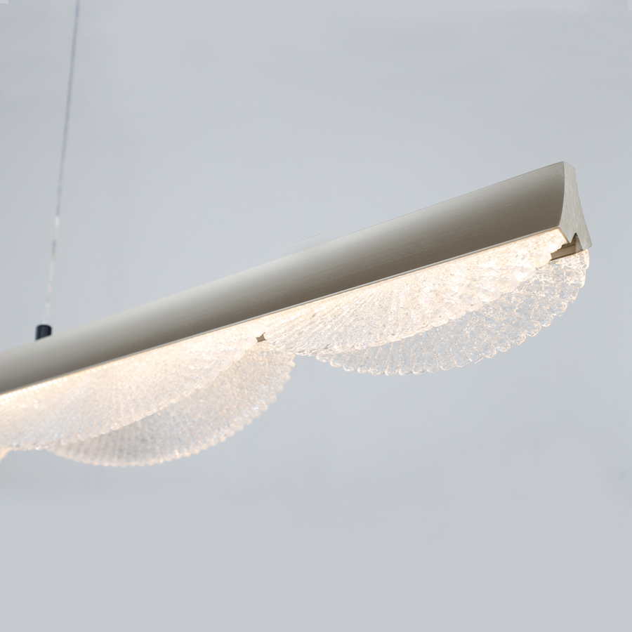 Modern LED Chandelier In Acrylic 3 Color Temperature Settings Horizontal Lighting