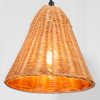 Handwoven Rattan Bell-Shaped Pendant Light Vintage Rustic Decor