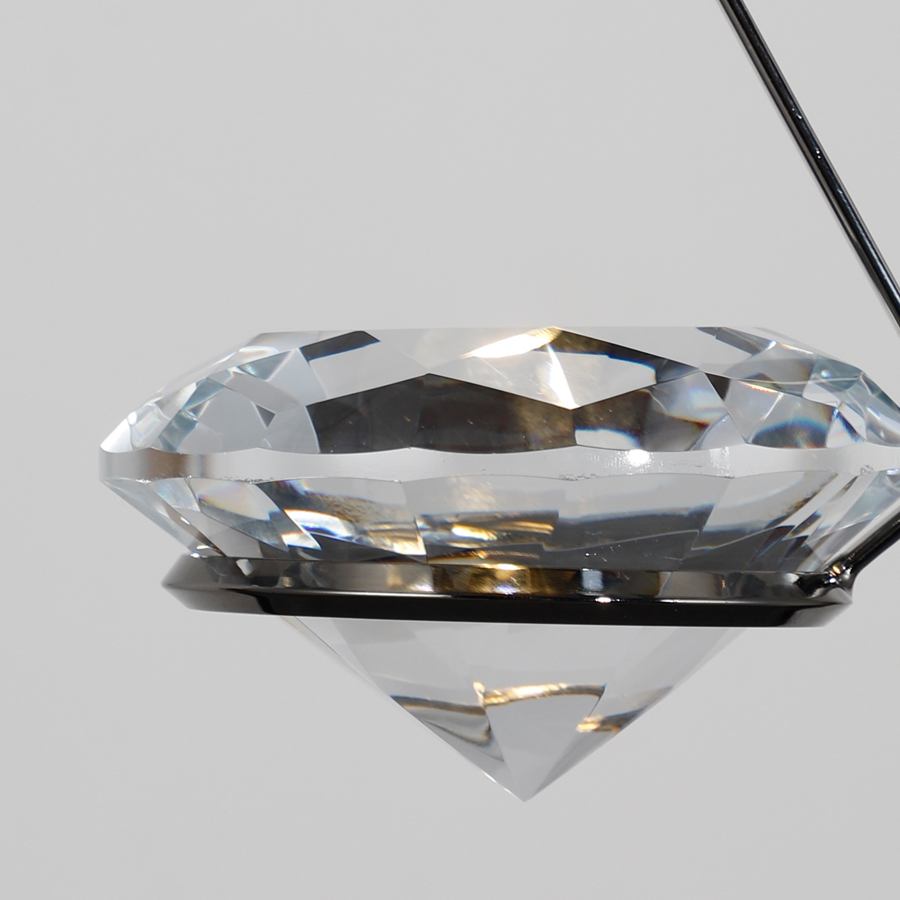 Elegant Crystal Diamond-shaped Glass Hanging Light LED Pendant Light
