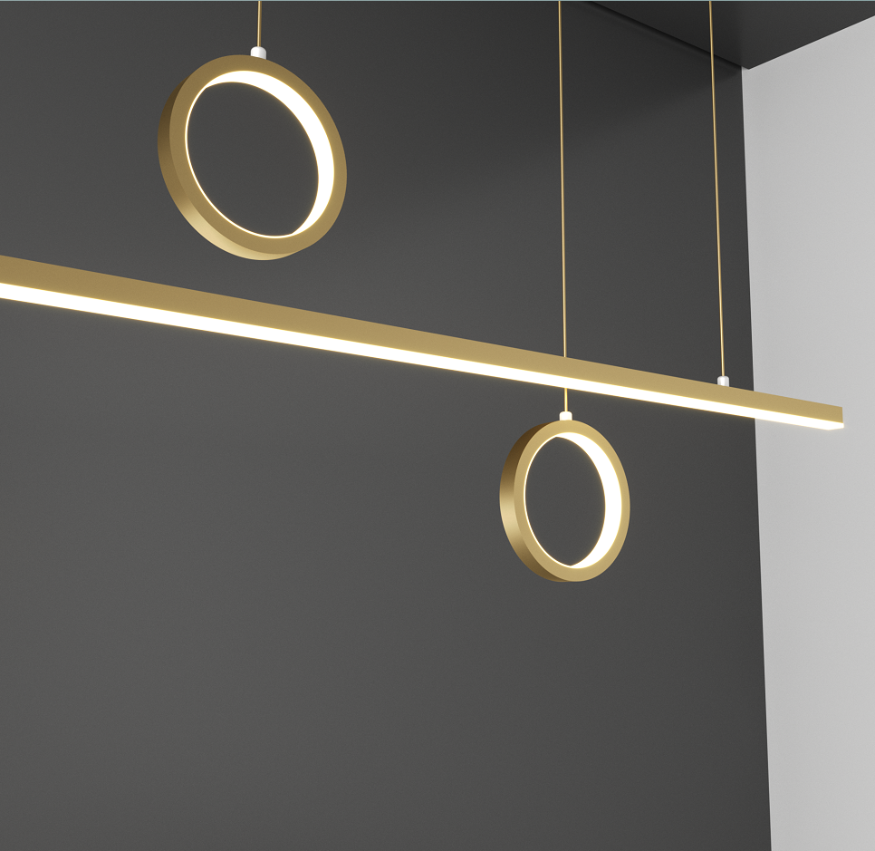 LED Aluminum Dinning Room Chandelier Gold Color MT-LD1139-GD