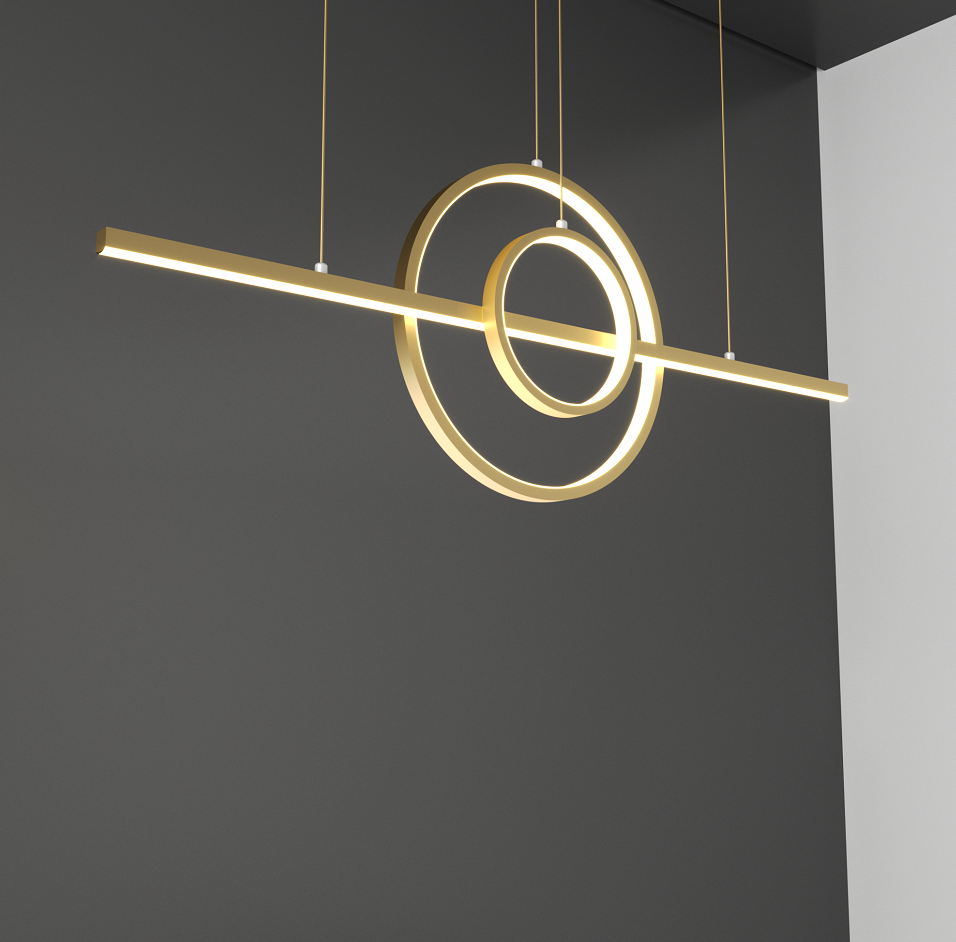 LED Aluminum Pendant Light Gold Color MT-LD1141-GD