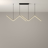 LED Double Linear Wave Aluminum Dinning Room Pendant Lamp Black Color MT-LD267-BK
