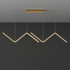LED Double Linear Wave Aluminum Dinning Room Pendant Lamp Gold Color MT-LD267-GD