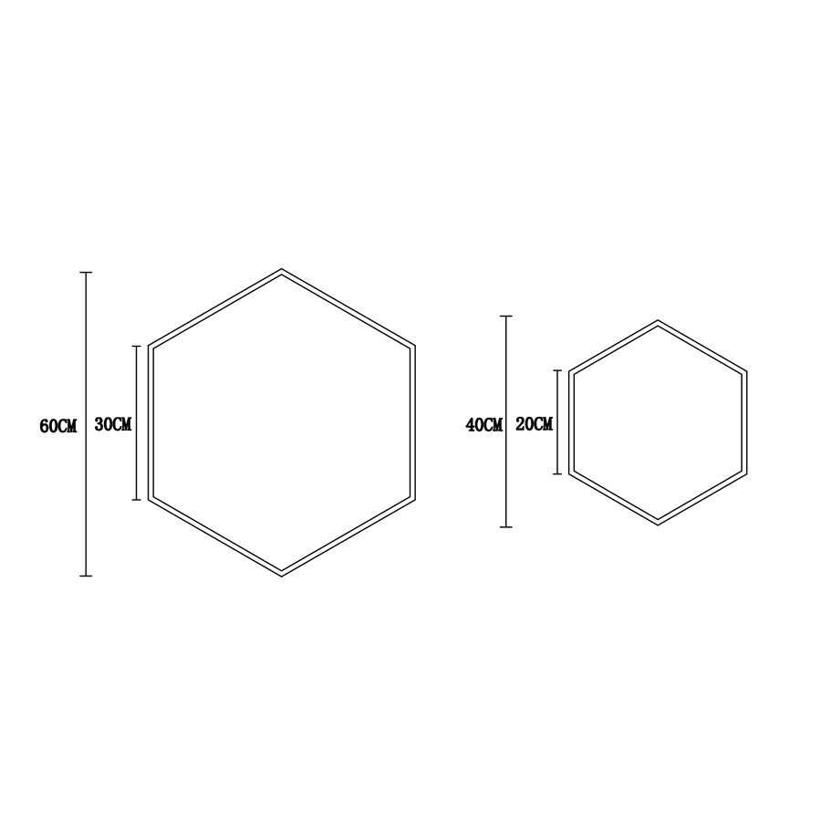 Hexagon Polygonal LED Aluminum Pendant Lamp 2 Rings MT-LD066-2