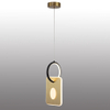 Modern LED Aluminum Ring Square Pendant Light Bedside Pendant Lamp Bronze Color 3000K